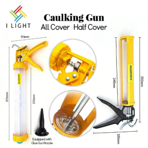 （Fast Delivery）Manual sealant Caulking Gun All Cover/Half Cover Transparent plastic material silicone glass Caulking Gun