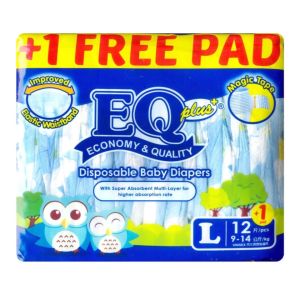 EQ Plus Budget Pack Large 12 - Tape Baby Diapers