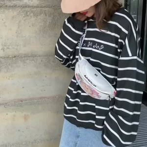 Túi đeo chéo nữ phong cách Hàn Quốc mới sinh viên phong cách phương Tây Nữ băng thông rộng túi đưa thư đeo vai thời trang Túi bao tử vải bán chạy