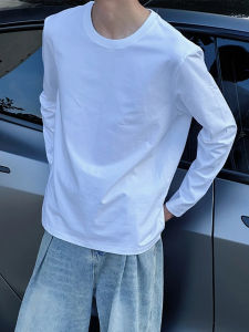 Áo Thun Nam Cleanfit Tay Dài Màu Trắng Cổ Tròn Cotton Nguyên Chất Mùa Thu Áo Lót Cotton Áo Phông Áo Nỉ Áo Hoodie