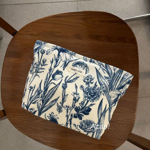 Artistic Dyed Solid Color Fabric Makeup Bag Storage Travel Cosmetic Organizer Ladies Handheld Toiletry Pouch Square Shape