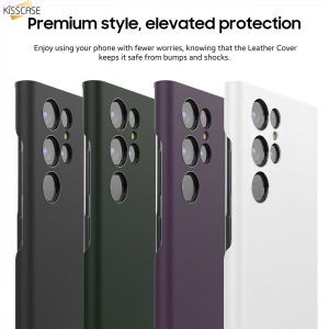 KISSCASE Ultra Thin Leather Case For Samsung S24Ultra Camera Lens Protection Shockproof Protective Cover for Samsung Galaxy S24 S23 Ultra S23+ S23Plus S23 S22 S22+ S22Ultra S21Ultra S21+ S21 Plus 5G Case