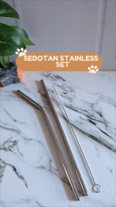 Aurora Sedotan Premium Gold Stainless Sedotan Stainless Steel Besi Metal Straw Reusable