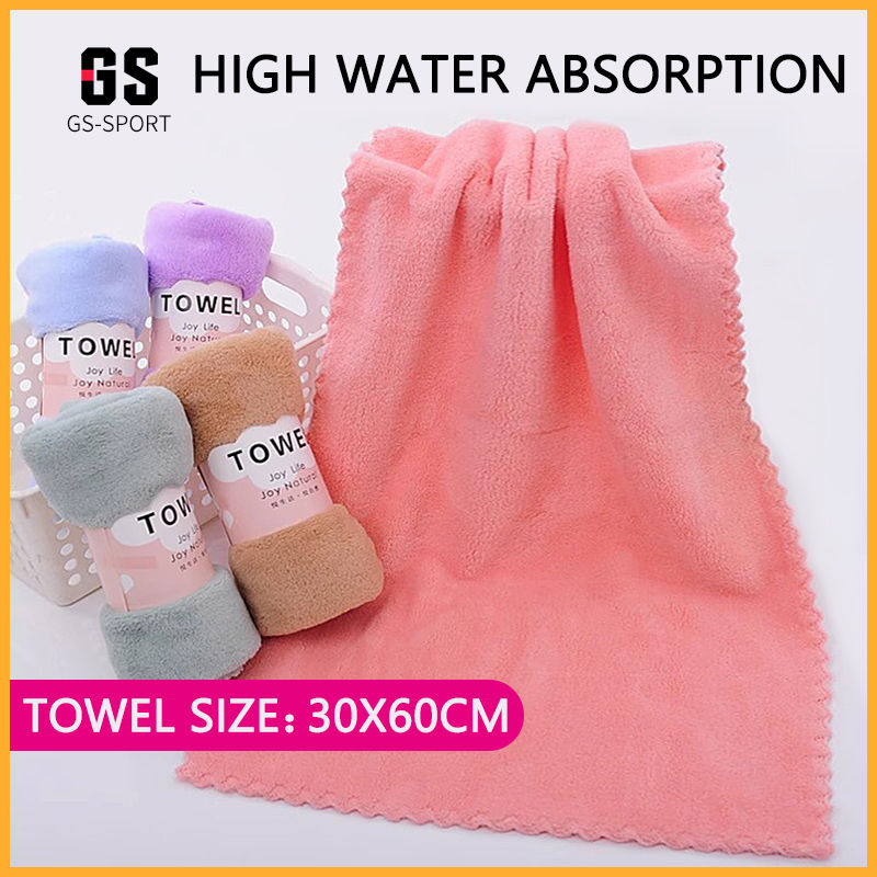 1Piece Coral fleece face towel Water absorption and quick drying Towel Gift Set 30X60CM