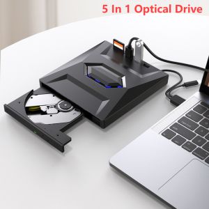 External DVD Drive Type-C USB 3.0 Ports Portable Slim Optical Drive Burner Reader Player Tray Type Portable For for Laptop PC