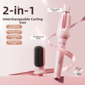 Automatic Curling Iron 32mm Long Lasting Styling No Damage to Hair Three in One Design Home Travel Salon Universal Voltage
