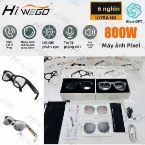 Kính Thông Minh Hiwego 6K AI Tích Hợp Bluetooth Đa Chức Năng: Gọi Điện Trợ Lý Giọng Nói Nghe Nhạc Dịch Thuật Kính Đổi Màu Khi Đi Xe Đạp