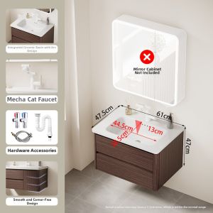 LANKASI | Curved Walnut Wood Bathroom Cabinet and Wash Basin