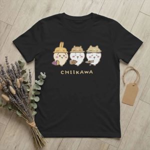 Bandai | Kawaii Chiikawas and Friends Hachiware Usagi T-Shirt Men Women Kids Round Neck Short Sleeve Tops Shirts Cotton Summer Tops