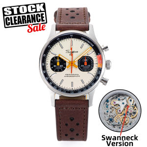Sugess Men's Chronograph Mechanical Wristwatch: Seagull ST19 Movement & Pilot Sapphire Crystal