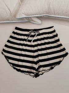 Modal Ngắn Đồ Ngủ Quần Nữ Mùa Hè Mỏng Phong Cách Giữa Eo Thấp Thường Ngày Sử Dụng Tại Nhà Họa Tiết Sọc An Toàn Đế Quần