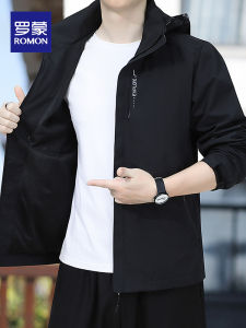 ROMON | Áo khoác nam Lomond dáng rộng thoải mái ngoài trời mùa xuân thu áo khoác thể thao chống gió dài tay khóa kéo thường ngày