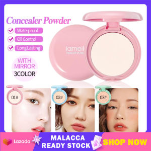 Compact Powder Silky 24H Oil Control Wet and Dry Foundation Makeup Waterproof Long-lasting Natural concealer Setting&Oil Control Honey Powder With Mirror Sponge Puff