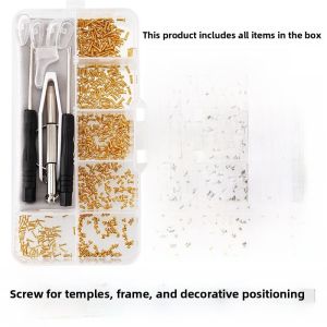 Gold Screw Repair Kit Eyeglass Frame Nose Pad Accessories Set Screwdriver Tool for Glasses Leg Covers Maintenance Parts