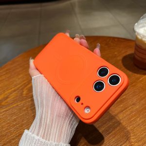 For Magsafe Liquid Silicone Magnetic Phone Case for iPhone 17 Air 16 15 14 Plus 13 12 11 Pro Max Matte Shockproof Soft Cover