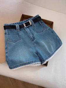 QIANCHANGNAAI | Retro Blue Denim Shorts for Women Pear Shape A-Line