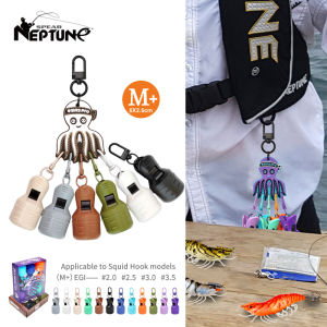 New M+ 6pcs Squid Jig Bait Protector Case Kit Set Webfoot Octopus Egi Hooks Cover Lures Mask Cuttlefish Umbrella Lure Cap Tool