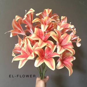 Lily semi latex 3 kuntum bunga artificial premium