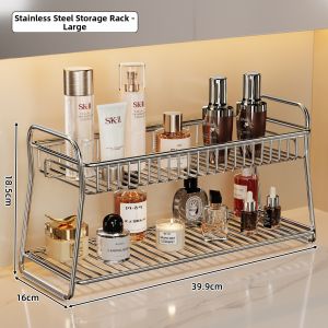 SUOBAI | Bathroom Makeup Organizer Double Layer Vanity Shelf