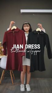 Yoenik Apparel Jian Dress Turtleneck With Zipper Dress Korean Style Kekinian