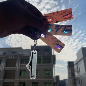 Bandai | New Creativity Cartoon Satoru Gojo Glowing Eye Bar Keychain Anime Jujutsu Kaisen Ryomen Sukuna Transparent Card Toy Pendant Gift