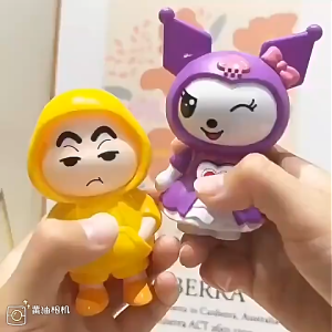 Gantungan Kunci Sanrio Face Changing Keychain Emotional Emoji Kuromi Melody Cute Bag Accessories Gift
