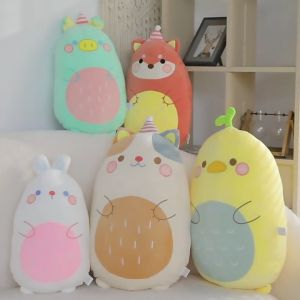 60cm Cat Fox Rabbit Duck Soft Stuffed Pillow Bolster Toy Cute Doll Birthday Gift Bantal Patung Peluk Kucing 猫咪兔子狐狸鸭子公仔娃娃