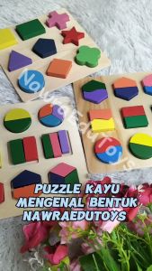 PUZZLE KAYU mengenal BENTUK montessori mainan kayu edukasi