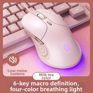 inphic | Silent Gaming Office Mouse Wired Pink