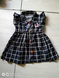 Dress Cantik Anak Perempuan: Polkadot & Kancing Allsize 1-3 Tahun