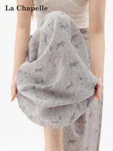 La Chapelle | Bohemian Style Light High Waisted Draping Wide Leg Trousers Cotton Linen