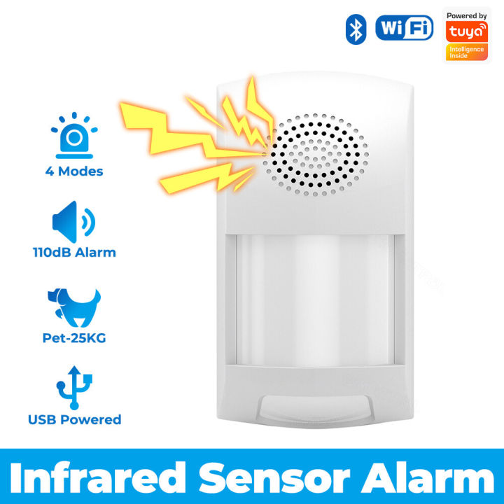 Tuya Wifi Intelligent PIR Motion Sensor Anti Thief Alarm, Timing, Anti pet interference, Voice Alarm, Burglar System Detector for Home, Corridor, Office, Bank