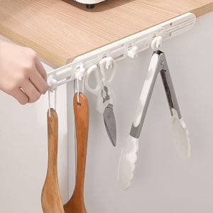 No-Drill Door Back Hook Holder Adhesive Wall Storage Rack Pull out Slide Track Home Organization Hooks Max Load 1kg Kitchen