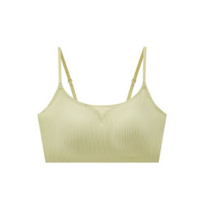 HUACHENGSHI | Summer Thin Strap U-Shape Back Bralette Womens Underwear Integrated Chest Pad Anti-Light Inner Wear Bra Nylon Fabric Pure Color