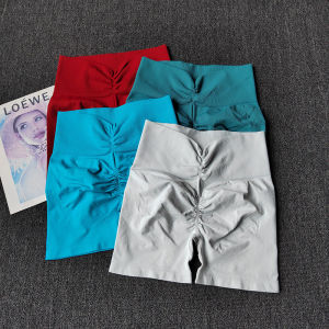 Womens Seamless 3-Inch Workout Shorts V-Cut Waistband Butt Licking Yoga Shorts High Waist Training Shorts