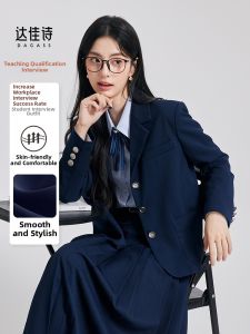 Formal Professional Womens Navy Blue Suit Jacket