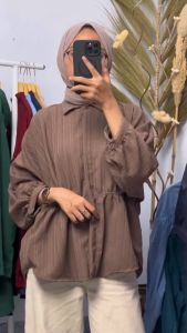 Alya Shirt Lady Crush Kemeja Blouse Wanita Kekinian Ld130