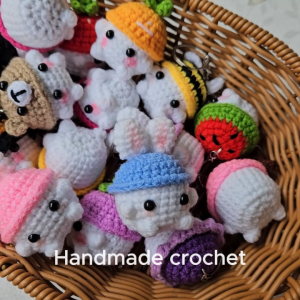 [READY STOCK] Cute Crochet Mushroom/Pikachu/Penguin Keychain/Key accesories/Bag Charms/Keychain/Bag Chain