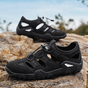 Mens Casual Slip‑on Sandals Thick Sole Non‑slip Durable Breathable Hiking Sandals Summer Fashion Beach Shoes For Men