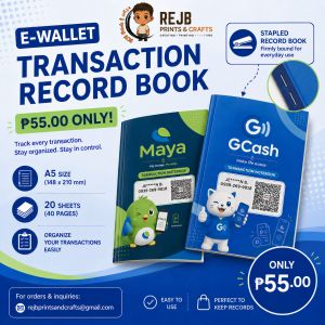 Maya Gcash E-Wallet Transaction Record Book A5 Size 20 Sheets Stapled Firmly Bound for Everyday Use