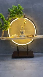 [TẶNG KÈM HỘP NỤ TRẦM] Thác Khói Tiểu Cảnh Trầm Hương Tam Phật An Nhiên Tịnh An Phong Thủy Decor Qùa Tặng