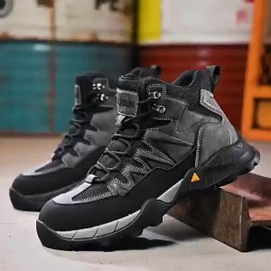 Men Safety Shoes Anti Smash Puncture Proof Steel Plate Welding Anti Scald Heat Resistant All Season Work Boots