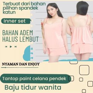 Baju tidur wanita dewasa piyamakimono/lingerie tantop paint celana pendek seksi