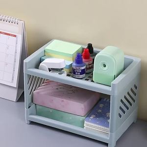 KỆ ĐỂ VĂN PHÒNG PHẨM 2 TẦNG - THIẾT KẾ LỖ THOÁNG ĐA NĂNG DÙNG CHO BÀN/KTX/ NHÀ TẮM