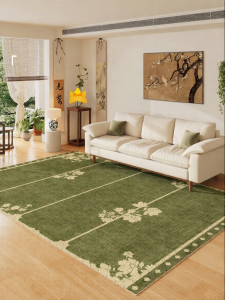 YUNHAOBUYI | Green Antique French Style Washable Carpet
