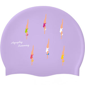 AQUAPLAY | Extra Large Purple Water-Proof Silicone Swim Cap for Long Hair and Big Head