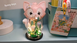 Flowers Set Building Blocks Toys With Glass Cover With LED Light String DIY Toys Gift for Girlfriend