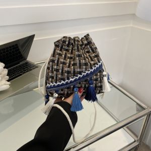 Yunnan Ethnic Retro National Trendy Style Bag Female Large Capacity New Casual Print Color Canvas Woven Tote Bag