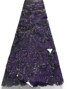 OLEVO | 2026 High Quality Velvet French Tulle Net Sequins Fabrics Luxury Beaded Lace Fabric African Lace For Wedding Dress Women