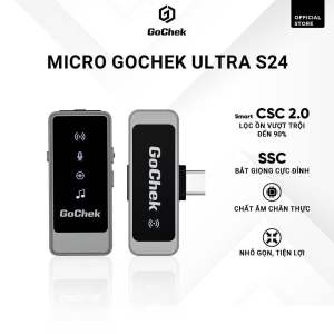 Micro thu âm GoChek Ultra S24 không dây cao cấp Dùng Livestream Quay Video Thu âm... mã mới dùng được cho các dòng điện thoại